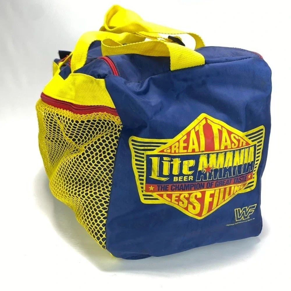 VTG WWF Gym Duffel Bag Original 80s World Wrestling Federation Miller Lite
